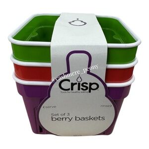Crisp Berry Baskets Set of 3 Food Fruit Storage